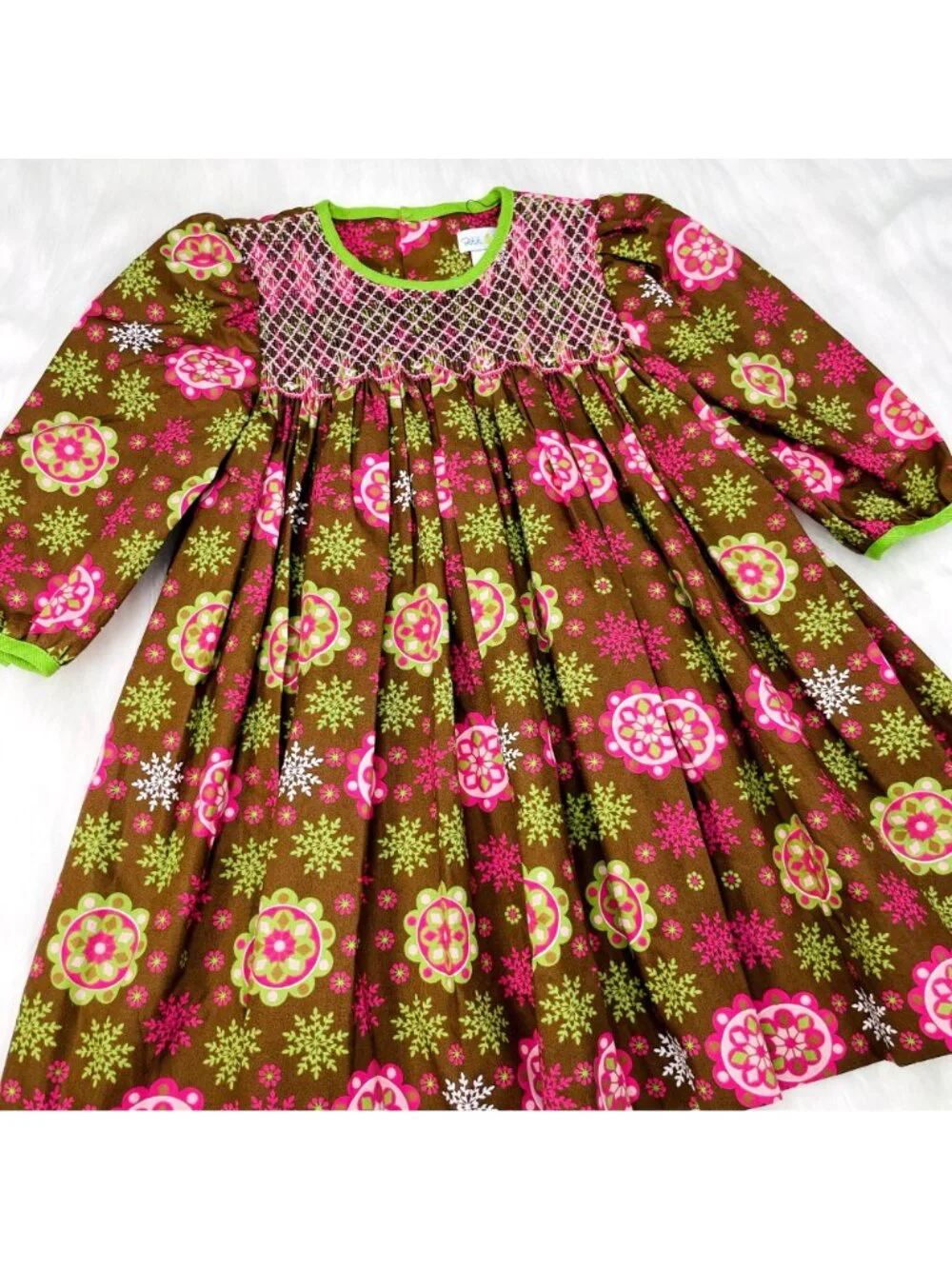 Petit Pomme Floral Long Sleeve Smocked Dress + Bloomers Set Outfit 24m +